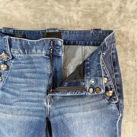 White House Black Market Straight Jeans Women's Size 8 Blue Medium Wash Denim - Picture 3 of 10